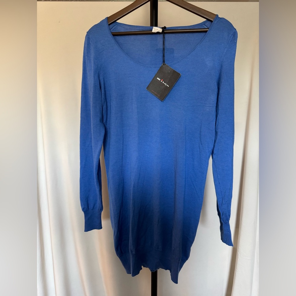 Kiton Royal Blue Scoop Neck Knit Top